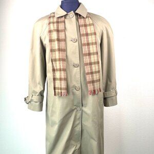 Misty Harbor Original Trench Coat with Zip -Out Liner & Scarf Size 12 Regular